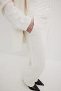 NA-KD Classic Dressbukse med middels liv og rette ben - Offwhite