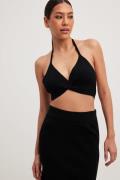 NA-KD Finstrikket bralette - Black