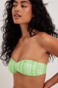 Widya Soraya x NA-KD Bandeau-bikinitopp med striper - Green,Stripe