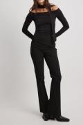 Chloé Monchamp x NA-KD Dressbukse med snøredetaljer - Black