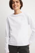 NA-KD Basic Oversized topp med lange ermer - White