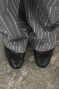 NA-KD Stripete bukse i bomull med snøring - Grey,Stripe