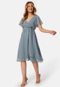 Goddiva Flutter Chiffon Dress Air Force Blue XS (UK8)