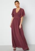 Bubbleroom Occasion Butterfly Sleeve Chiffon Gown Old rose 38
