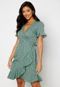 ONLY Olivia S/S Wrap Dress Chinois Green AOP: B 34
