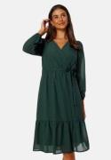 Happy Holly Linn midi Long Sleeve Dress Dark green / Dotted 40/42