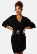 BUBBLEROOM Knitted V-neck Sweater Dress Black XS