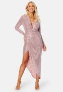 John Zack Sequin Rouch Maxi Dress Rose S (UK10)