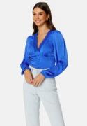 BUBBLEROOM Lucinda satin blouse Blue 34