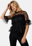 BUBBLEROOM Frill Lace Blouse Black 46