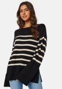 BUBBLEROOM Oversized Striped Knitted Sweater Black/Striped M