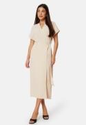 BUBBLEROOM Matilde Wrap Dress Light beige XS