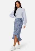 Happy Holly Frill Wrap Skirt Blue/Patterned 52/54