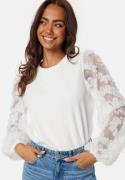 Happy Holly Mesh Sleeve Top Offwhite 48/50