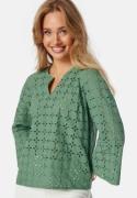Happy Holly Noralie Broderie Anglaise Blous Green 36/38