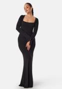 BUBBLEROOM Square Neck L/S Maxi Dress Black S