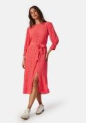 Pieces Pcsui 3/4 Sleeve Midi Dress Orange/White XL