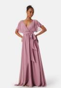 Goddiva Flutter Chiffon Maxi Dress Lavender S (UK10)