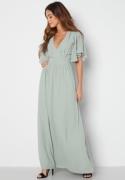 Bubbleroom Occasion Butterfly Sleeve Chiffon Gown Dusty green 38