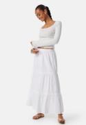 BUBBLEROOM Cotton Maxi Flounce Skirt White XL
