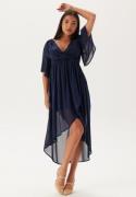 Bubbleroom Occasion Butterfly Sleeve High-Low Dress Dark blue 46