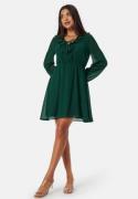 BUBBLEROOM V-neck Short Frill Dress Dark green XS