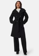 BUBBLEROOM High Neck Midi Coat Black L