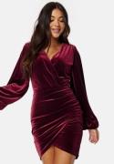 Bubbleroom Occasion Leija Velvet Dress Dark red L