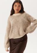 Pieces Pcjenna LS O-neck knit Whitecap Gray Detail:TAUPE GRA XS