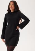 Pieces Pcpaige Reem Ls Mock Neck Dres Black Detail:silver Lurex XS