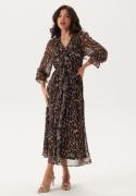 BUBBLEROOM Flounce Midi Dress Leopard S