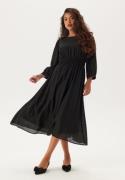 Happy Holly Balloon Sleeve Structured Midi Dress Black 40/42