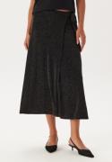 Happy Holly Sparkling Wrap Midi Skirt Black/Gold 48/50