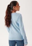 VILA Viril O-neck L/S Knit Top Kentucky Blue Detail:MELANGE XXL