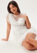 Bubbleroom Occasion Lace Frill Short Dress White S