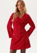 VILA Vibarina Glitter Dress Poppy red Detail:Sequins M