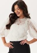 BUBBLEROOM 3D Flower Puff Sleeve Blouse Offwhite XS