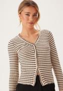 Pieces Pciris Cardigan  Birch Stripes:Black L