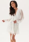 Bubbleroom Occasion Frill Balloon Sleeve Dress White L