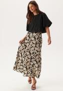 BUBBLEROOM Satin Skirt Black/Patterned XS