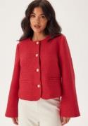 Chiara Forthi Wide Sleeve Bouclé Jacket Red XS