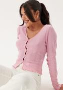 BUBBLEROOM Pointelle Cardigan Top Light pink S