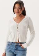 BUBBLEROOM Pointelle Cardigan Top White M