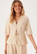 Happy Holly Soft Short Sleeve Blazer Light beige 44/46