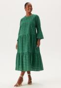 Happy Holly Broderie Anglaise Round Neck Dress Emerald green 44/46