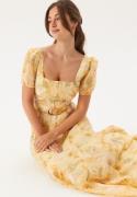 FOREVER NEW Marigold Panel Midi Dress Gold Layla Botanica 36(UK8)