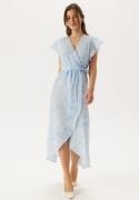 VERO MODA Vmpage S/L LONG WRAP DRESS  LO Airy Blue Aop:mona L