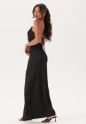 Bubbleroom Occasion Tie Back Satin Gown Black 38