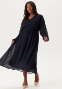 Happy Holly Dobby Dot Smock Midi Dress Dark blue 52/54