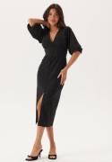 BUBBLEROOM Broderie Anglaise Puff Sleeve Dress Black M